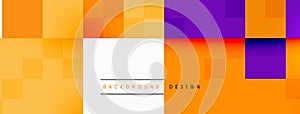 a colorful background with squares of different sizes and colors