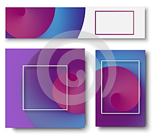 Colorful backgrounds with frame and abstract pattern.