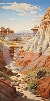 Colorful Badlands Painting Inspired By Dalhart Windberg photo