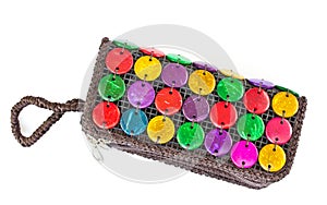 Colorful bag made of natural materials.