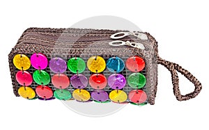 Colorful bag made of natural materials.