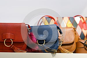 colorful bags on the shop window