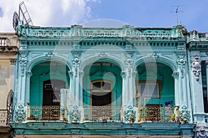 Colorful balconies in Paseo Marti in Havana, Cuba