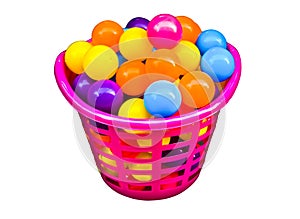 Colorful ball in beautiful basket
