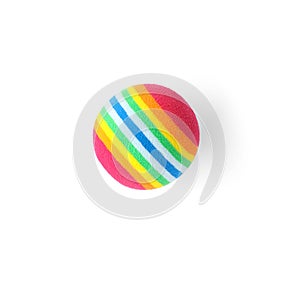 Colorful ball for cat on white background