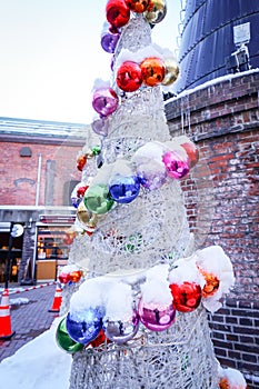 Colorful ball on christmas tree