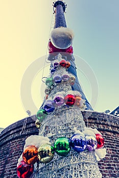 Colorful ball on christmas tree