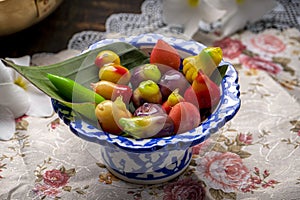 Colorful Ball plated dessert