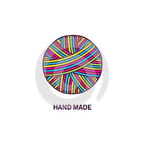Colorful ball of yarn. Logo creation and hand made.
