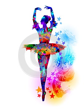 Colorful ballerina illustration