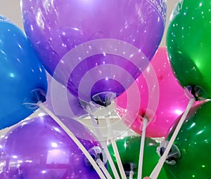Colorful ballons filled with water photo