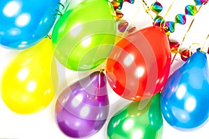 Colorful ballons and garlands. Party decoration