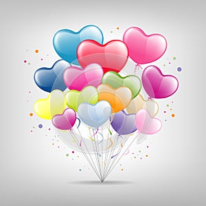 Colorful Balloon heart happy valentine, vector