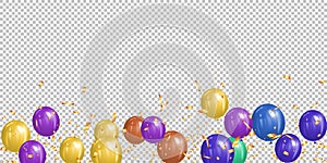 colorful balloons background with space for text. vector Illustration rainbow color