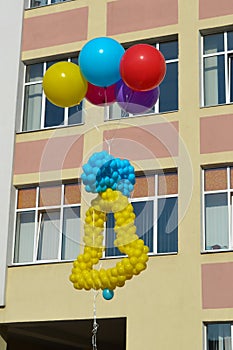 Colorful balloons Ballons Bell in blue sky