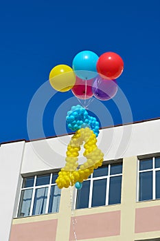 Colorful balloons Ballons Bell in blue sky