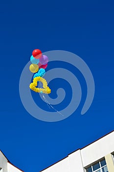 Colorful balloons Ballons Bell in blue sky