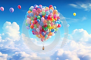 Colorful balloons in the blue sky