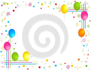 Colorful Balloons border / Party frame photo