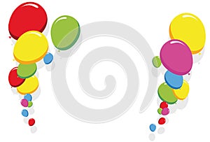 Colorful balloons border vector