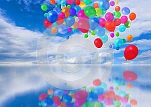 Colorful balloons cloudscape