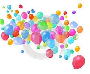 Colorful balloons flying photo