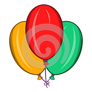 Colorful balloons icon, cartoon style