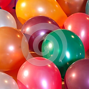 Colorful balloons at a party