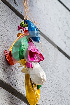 Colorful balloons in the street