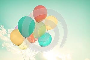 Colorful balloons in summer holidays photo