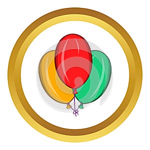 Colorful balloons vector icon, cartoon style