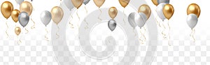 colorful balloons, vector illustration. Confetti and ribbons, Celebration background template with