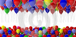 Colorful balloons on white background. 3d illustration