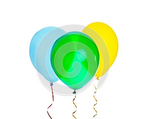 Colorful balloons on white. Party time
