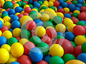 Colorful balls in the pool