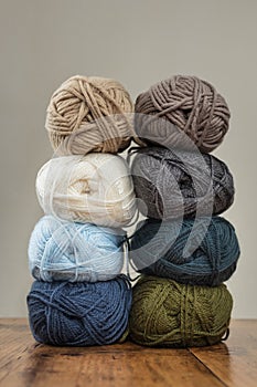 Colorful balls of wool