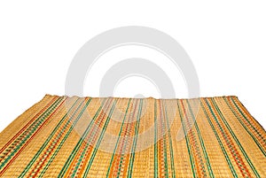 Colorful Bamboo Mat, Isolated on White Background
