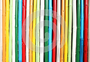 Colorful of bamboo wall texture
