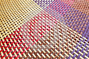 Colorful bamboo woven pattern use for background