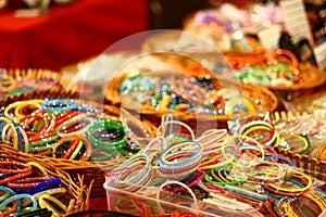 Colorful Bangles from India on Retail Market