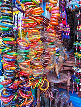 Colorful Bangles at Interior shop in Munnar Kerala india