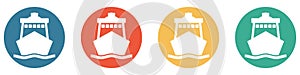 Colorful Banner with 4 Buttons: Cruise Ship, Port, Ferry or Vessel