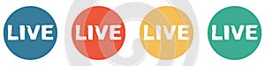 Colorful Banner with 4 Buttons: Livestream or Live