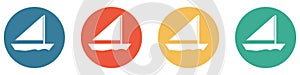 Colorful Banner with 4 Buttons: Sailing Boat