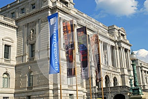 Colorful Banners in Breeze at Library of Congress