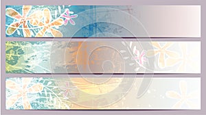 Colorful banners with floral elements