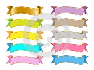 Colorful banners ribbons clip art vector clipart EPS SVG