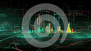 The colorful stock chart.AI generated image photo