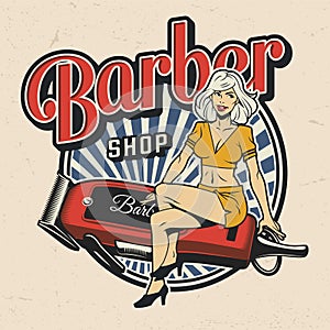 Colorful barbershop logotype