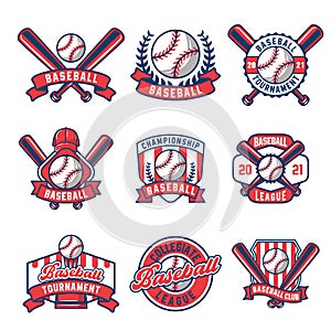 Colorful Baseball logo and insignias collection